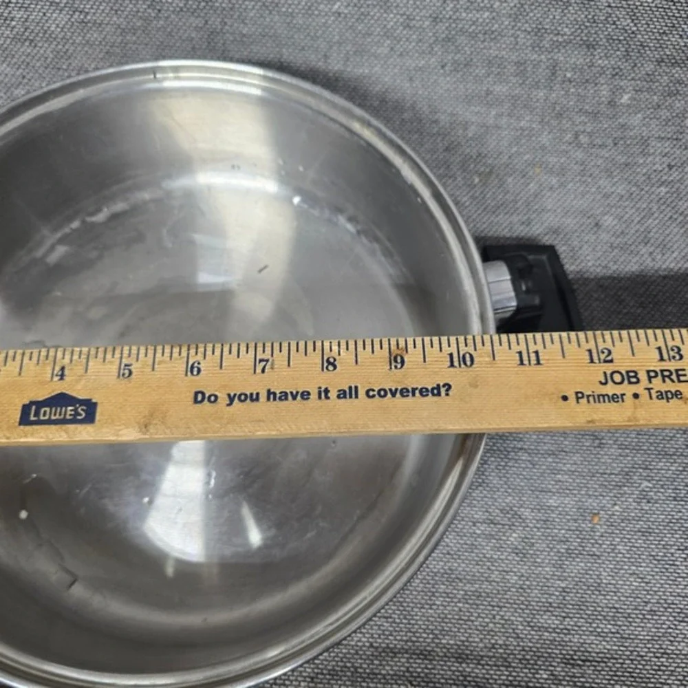 Vintage Stainless Steel Stockpot 10.5‎ Inch Dual Handle Deep Skillet Pan